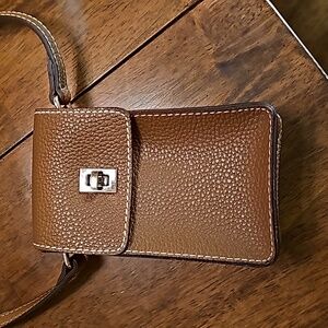 Hotiç Brown leather cross body bag.
